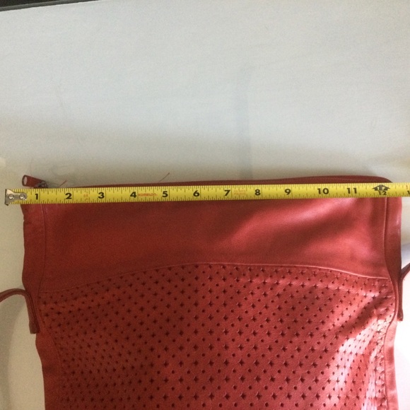 Red Leather Vintage L. J. Simone Purse - Picture 3 of 5